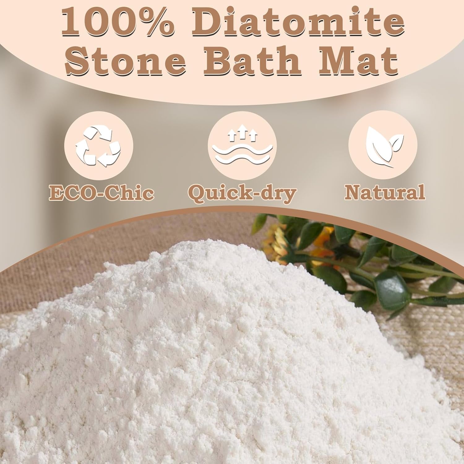 Stone Bath Mat,24 x 15.4 Inch Non-Slip Diatomaceous Earth Bath Mat,Quick Dry Stone Bath Mats for Bathroom,Rollable Shower Mat,Super Absorbent Stone Drying Mat for Bahtroom Shower Floor