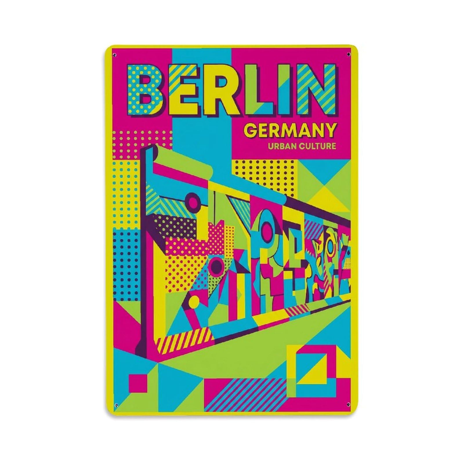 Gead 8X12inch Style Vintage Travel Berlin Germany Zest Metal Tin Sign