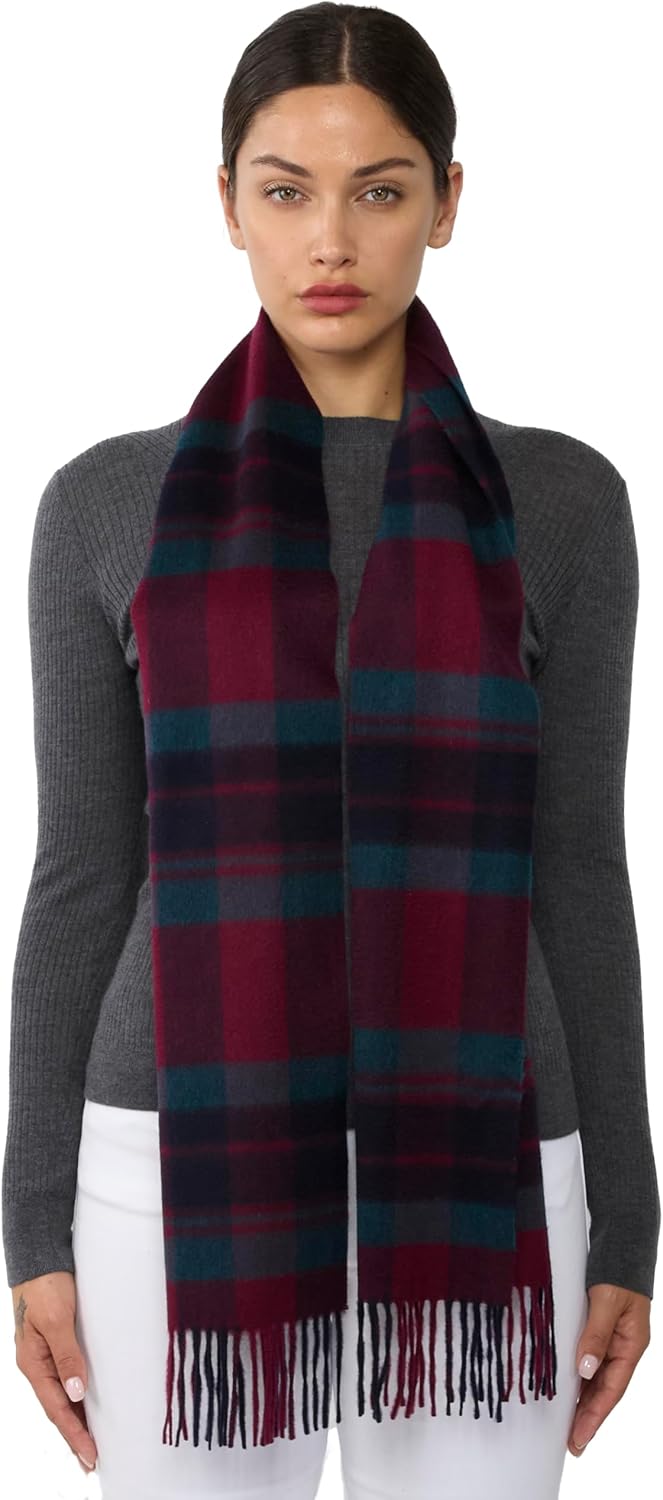 JENNIE LIU Women's 100% Pure Cashmere Scarf 75"x12" Cashmere Scarves for Women