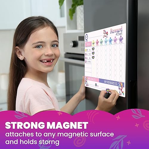 Vista 44 de QUOKKA Tabla de comportamiento para varios niños, tablero magnético de 7 x 10 pulgadas que también se cuelga en la pared, incluye 2 gráficos y 3.