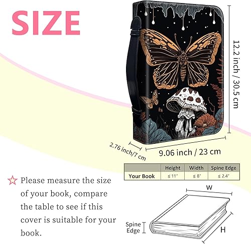 Miniatura 9 de Fundas para la Biblia para mujer, funda de piel sintética con bolsillos y cremallera, funda de transporte de la Biblia de tamaño grande para libros