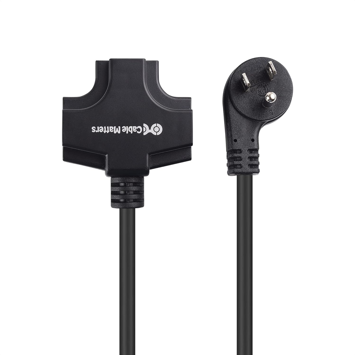 Cable Matters 3-Outlet 3 Prong Extension Cord 8 Feet, 3-Outlet Splitter Adapter with Extension Cord in Black