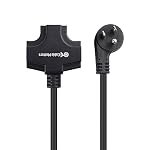 Cable Matters 3-Outlet 3 Prong Extension Cord 8 Feet, 3-Outlet Splitter Adapter with Extension Cord in Black