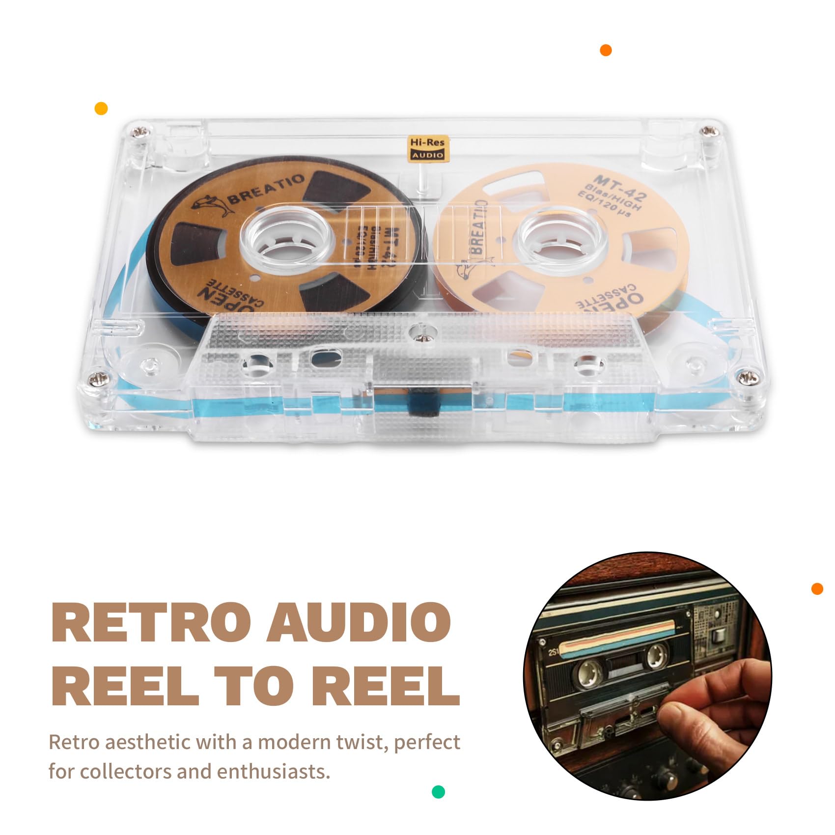 A Cassetta Vuoto Audio retrò Bobina da 50 Minuti per Bobina in Metallo A Doppia Faccia I