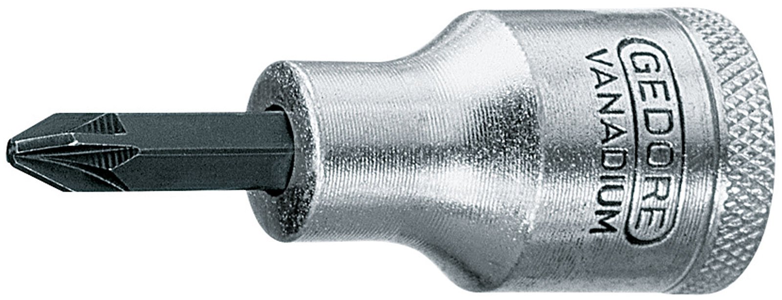GEDORE Screwdriver Bit 1/2 Inch Phillips PZ 2, 1 Piece, IKS 19 PZD 2