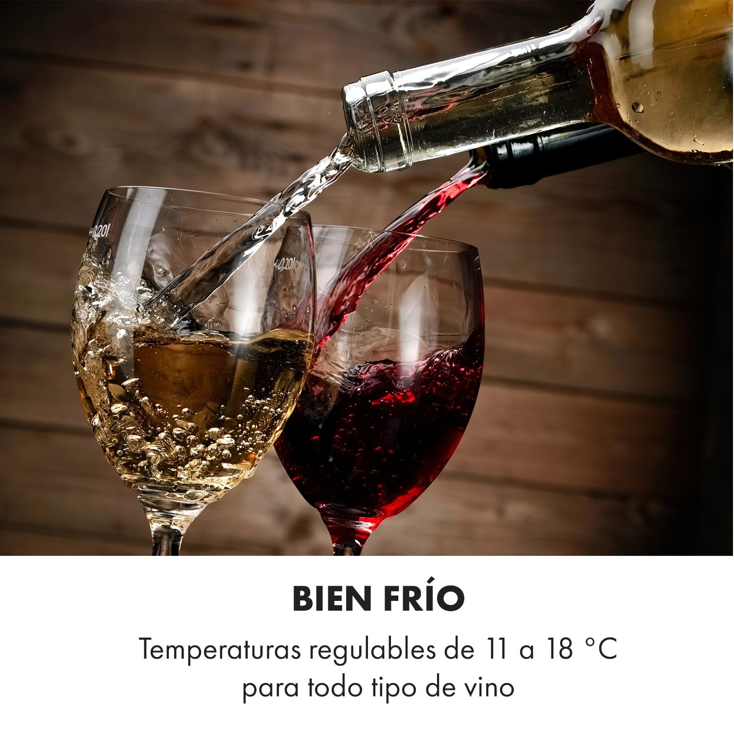 KLARSTEIN Vinoteca 6 Botellas, Nevera Vinos de Una Zona, Nevera Expositora Vino y Cerveza, Vinoteca Pequeña Interior y Exterior con Puerta de Cristal, Nevera Vino Protección UV, Panel Táctil, 4-22°C