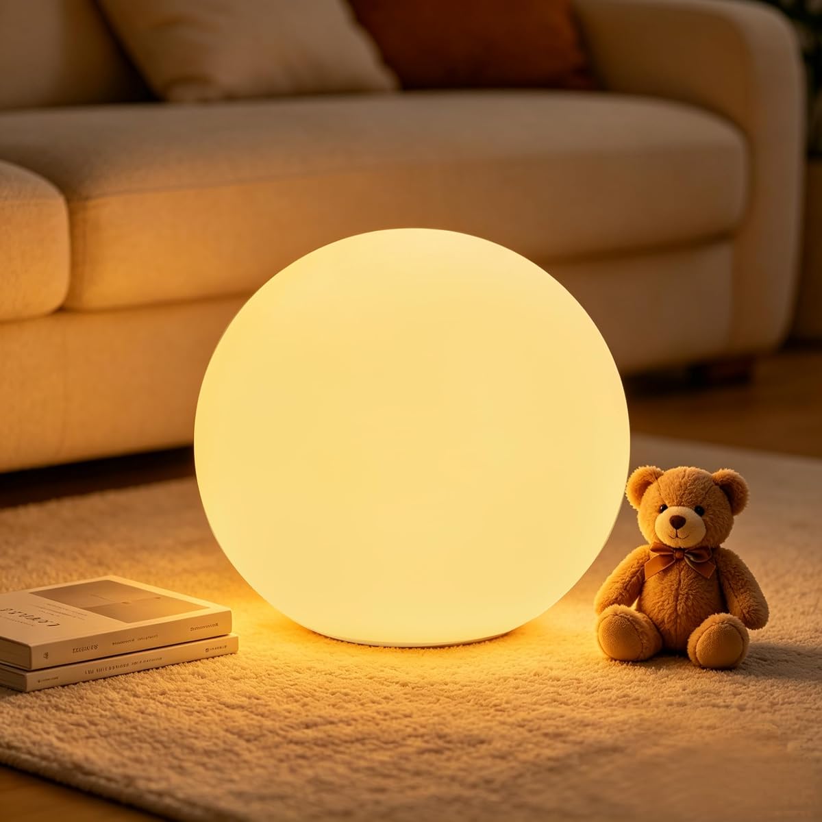 Lámpara de pie Globe, luz de bola LED recargable de 14 pulgadas con control remoto | Luz orbe brillante de 16 colores RGBW, luz nocturna regulable para niños, lámpara de ambiente impermeable IP65 para decoración de fiesta en el Patio de sala de estar