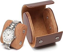 Luxury PU Leather Watch Roll, Watch Box 1 Watch, Watch Box with Watch Cushion Protection, Portable Watches Storage Box, Travel Watch Case, Watch Gift Box for Christmas, Anniversary, Birthday