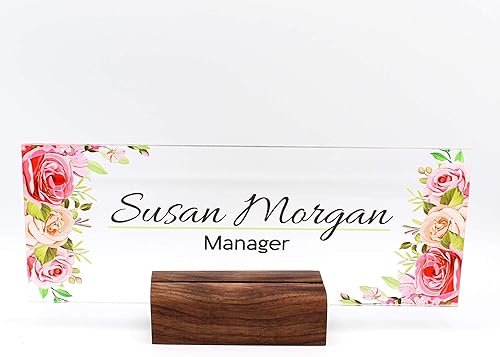 Miniatura 4 de Placa de nombre de escritorio personalizada  Regalo único  Soporte de madera  Decoración de oficina  Placa de nombre del maestro  Letrero  Madera