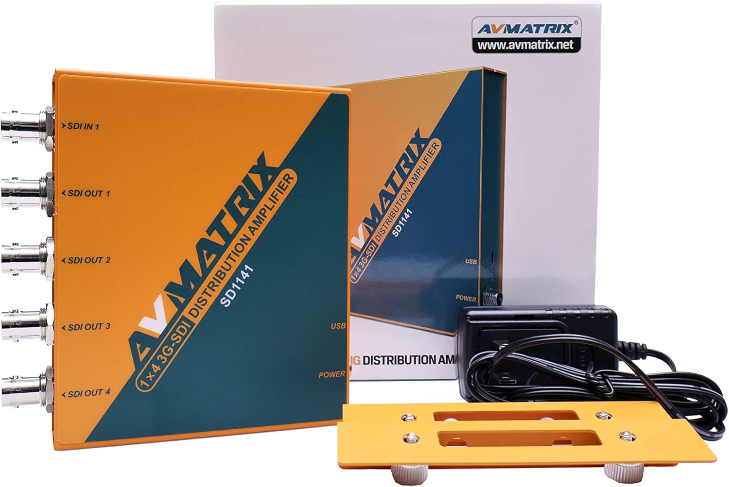 AVMATRIX SDI Splitter 1×4 Distribution Amplifier,3G/HD/SD Supported SDI Formats, Re-clocking, Equalization, Signal Retiming 1080p @60hz SD1141