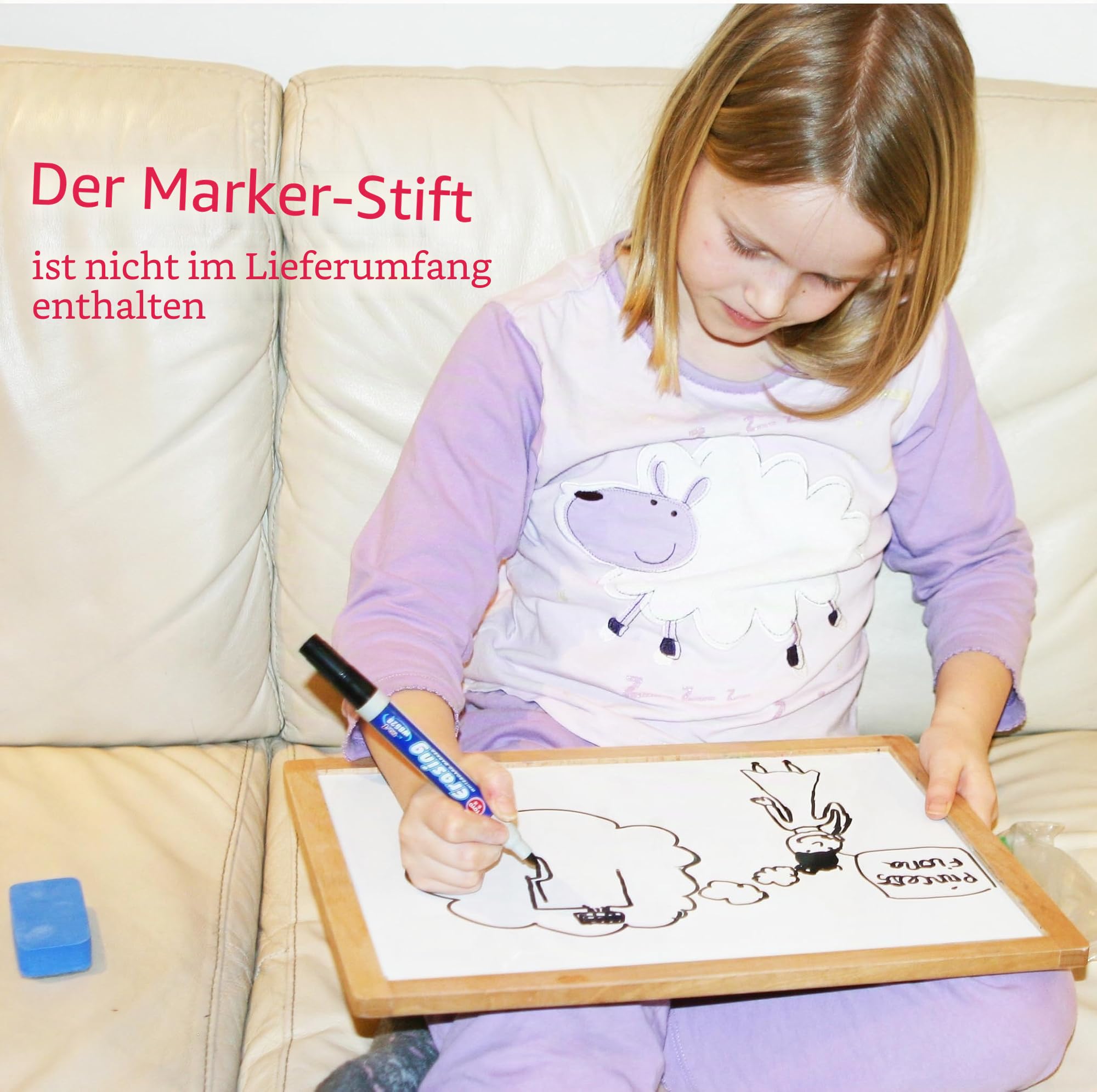 Holz Staffelei Kreidetafel Magnettafel für Kinder- mit Magneten Formen Buchstaben Zahlen Stift und Papierrolle - Aufbewahrungssäckchen inklusive - Klappbar und einfach zu verstauen