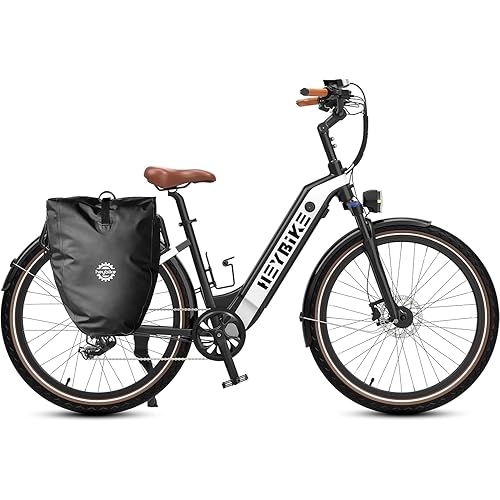 Heybike Cityrun Electric Bike, 1000W Motor Peak City Cruiser Ebike, 48V 15Ah(720Wh) Battery, 60 Miles, Step-Thru Electric Bicycle with APP Control, 3H Fast Charging, Commuter Electric Bike for Adults