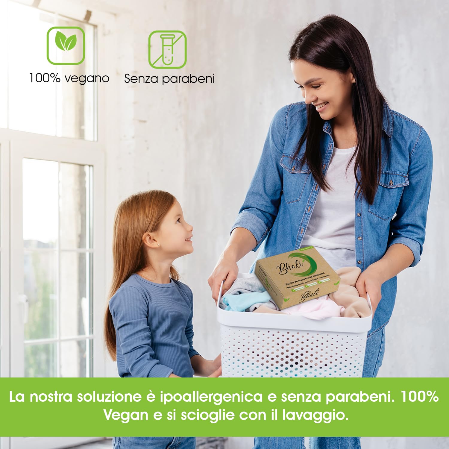 Detersivo ecologico biologico Offerta Bhali 3+1 Gratis | Detersivo in Fogli Lavatrice 240 Lavaggi | Compatto, Senza Plastica, Monodose | Profumo Fresco & Pratico per Tutti i Bucati