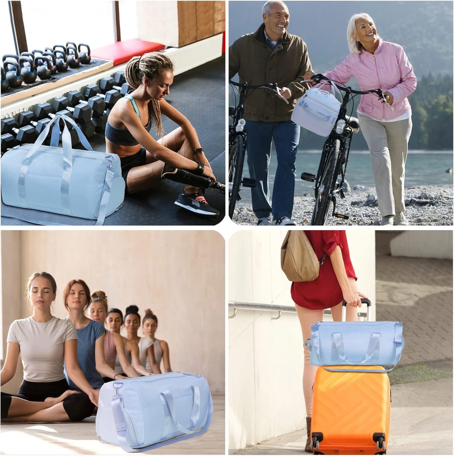 MABROUC Duffle Bag For Women, Sports Duffel Bag for Gym with Wet Pocket & Shoe Compartment, Overnight Weekender Travel Bag - Image 6