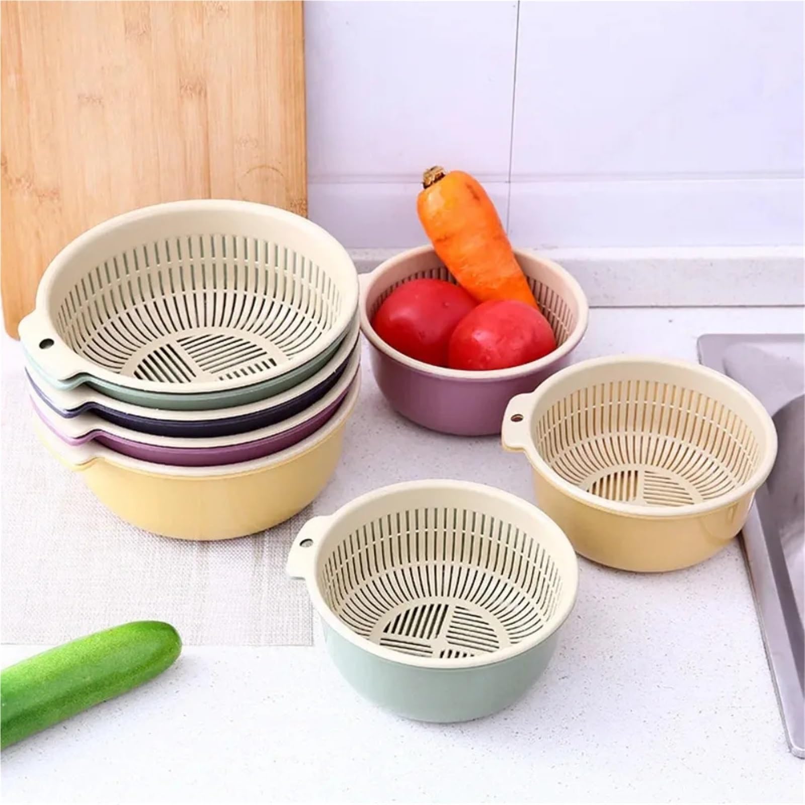 Cesta de drenaje cocina 2 en 1 3 piezas Para Cocina