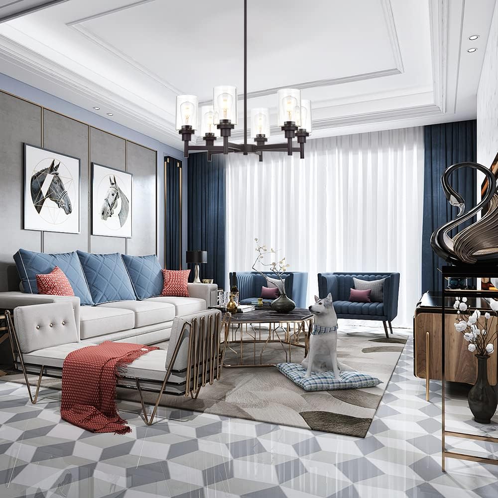 Free Shipping Offer VINLUZ 6 Light Farmhouse Chandelier Classic Pendant Lighting Oil-Rubbed Bronze Industrial Ceiling Lighting Fixture with Clear Glass Shades for Dining Room Kitchen Livingroom Flash Deals - 60% OFF VINLUZ 6 Light Farmhouse Chandelier Classic Pendant Lighting Oil-Rubbed Bronze Industrial Ceiling Lighting Fixture with Clear Glass Shades for Dining Room Kitchen Livingroom