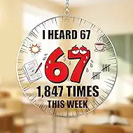 WaaHome I Heard 67 Times Funny Teacher Appreciation Gifts for Women - Humor End of Year Graduation Gift for Teachers from Gen Z Students Teenagers, 67 Meme Teacher Ornament Car Charm Decor