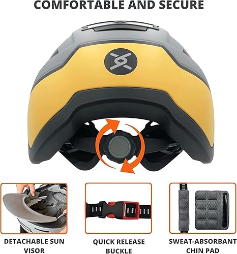 Miniatura 4 de XNITO - Casco de bicicleta con luces LED - Casco de bicicleta urbana para adultos, hombres y mujeres - Certificado dual CPSC y NTA-8776 - Clase 3