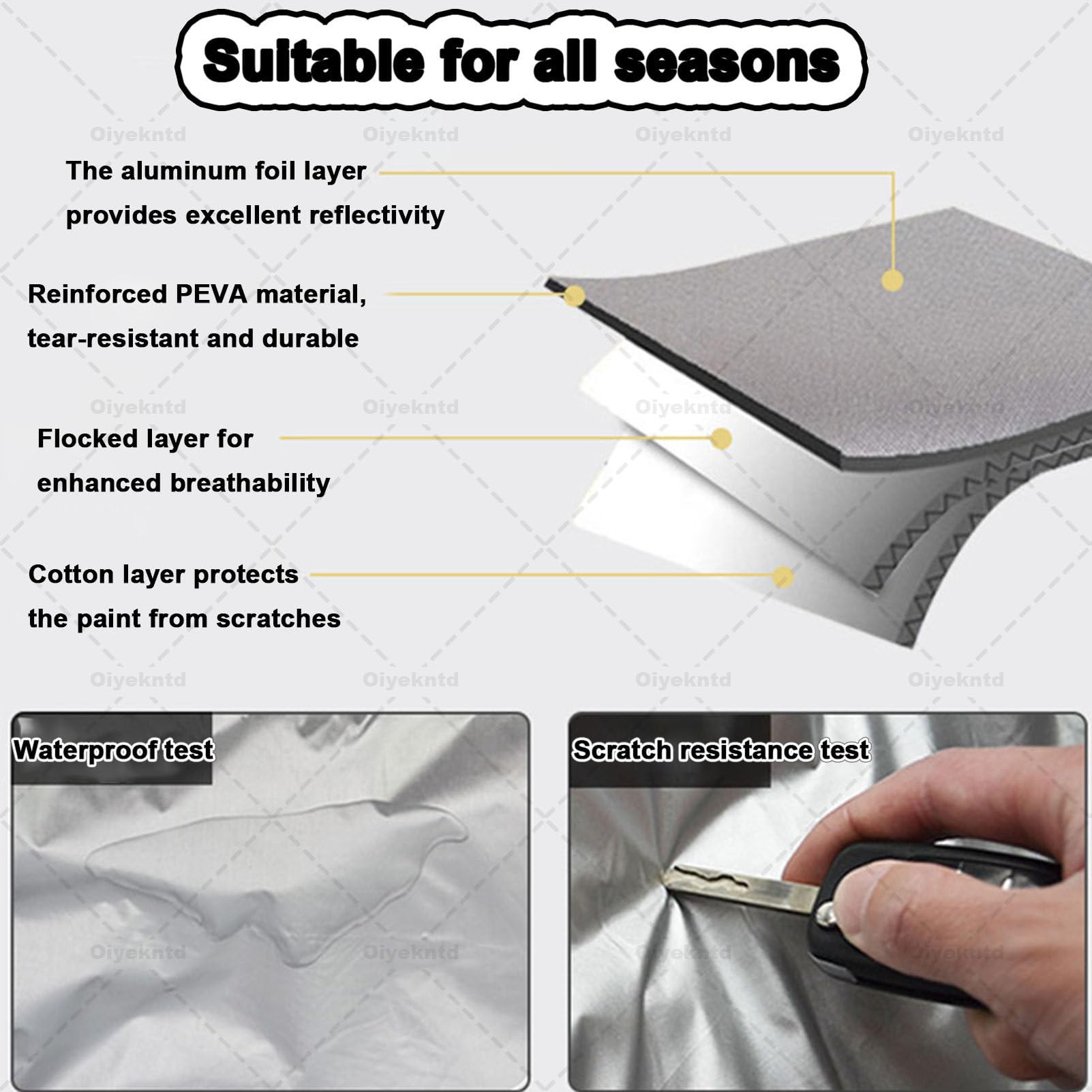 Funda para Coche Totalmente automática para Exteriores, portátil, Resistente al Sol y al Clima, con Carga Solar y Control Remoto Inteligente, retráctil y eléctrica. Black-3L