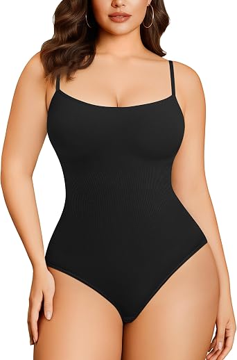 Irisnaya Plus Size Bodysuit Tummy Control Curve Body Suit for Women Body Shaper Shapewear Tummy Control Girdle