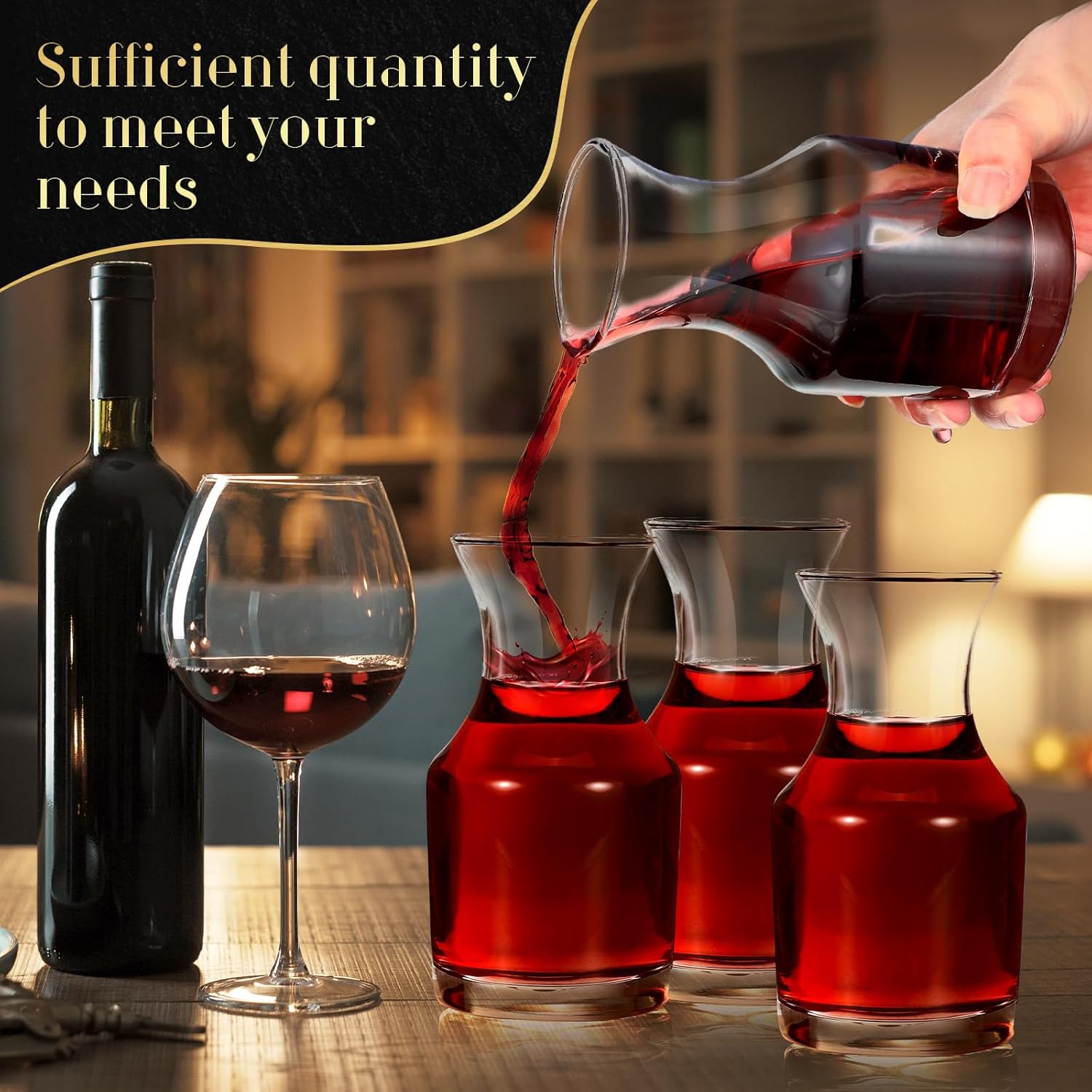 24 Pack Single Serving Wine Carafe Glass Small Mini Carafe Individual Wine Refill Decanter for Dinner Parties Tastings Bars Restaurants (6.5 oz) - Image 3