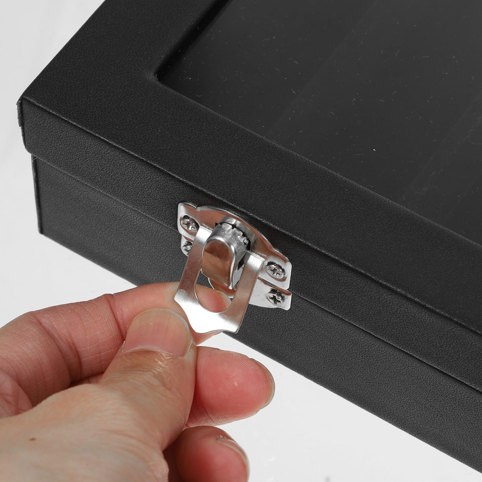MAGICLULU Schmuckkästchen mit Glasdeckel Stapelbare Schmuckablage für Halsketten Armbänder Ohrringe und Ringe zur Aufbewahrung und Präsentation