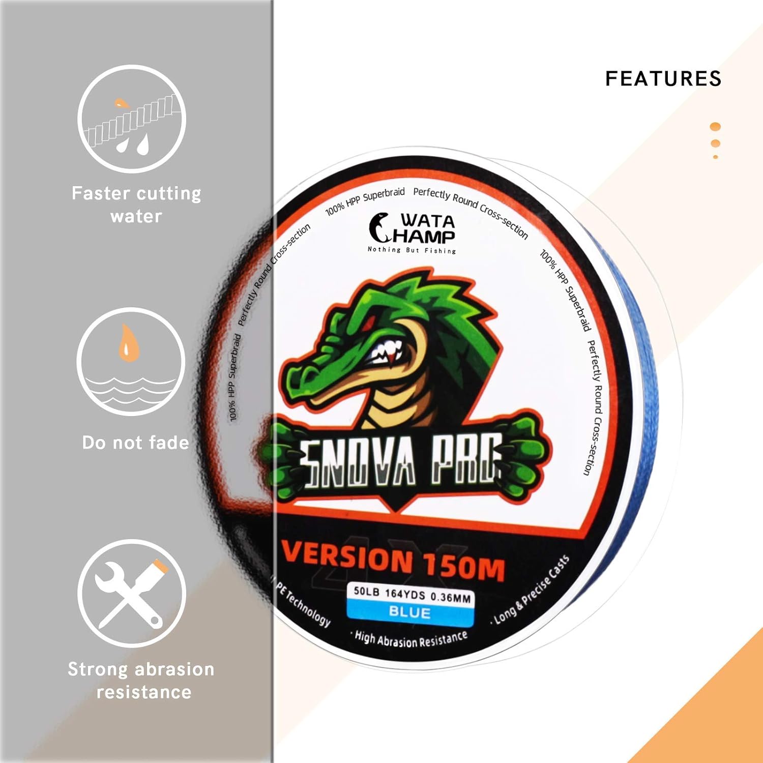WataChamp Snova Pro Braided Fishing Line 6lb-100lb Incredible Superline Abrasion Resistant Braided Lines Super Strong High Performance : Sports & Outdoors