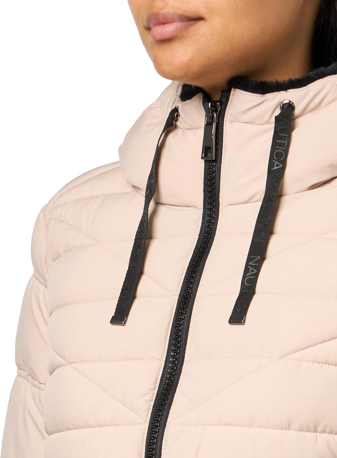 Nautica Women's Stretch Puffer Jacket With Faux Fur Lined Hood – Wind & Water-resistant Winter Coat - Image 3