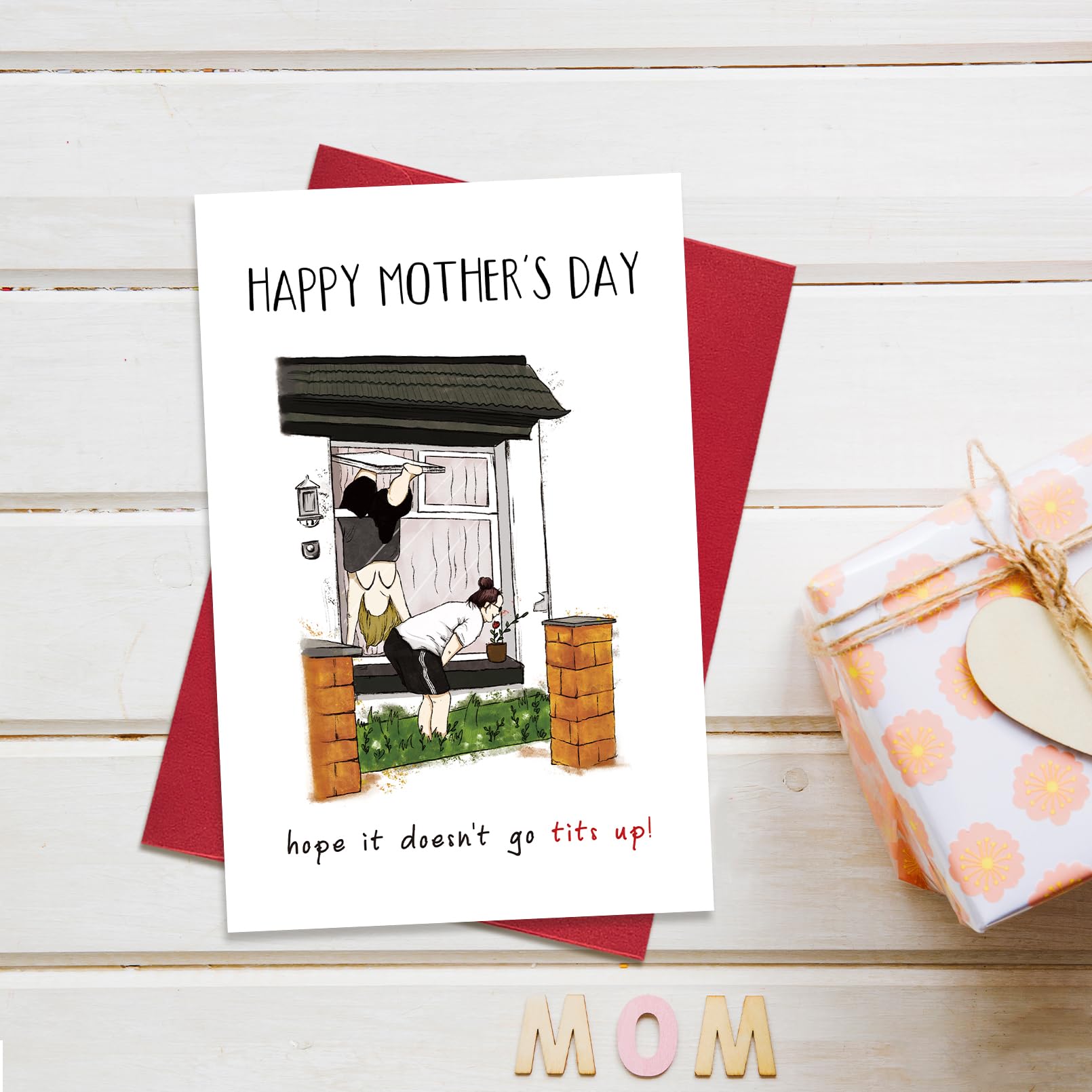 Funny Mother's Day Card For Mom From Son Daughter Kid Or Husband - You're A Cool Mom Sarcastic Humor Greeting Card 8x5.3 Inch