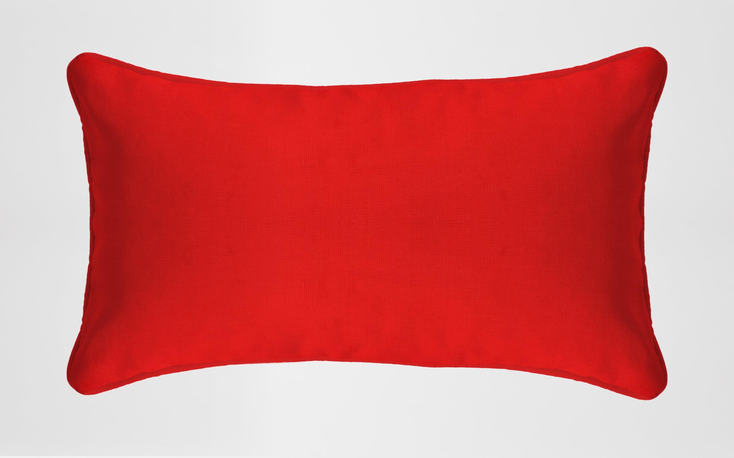 Rectangular/Oblong Hollowfiber Cushion Pads Inner Inserts with Cushion Covers Beautifully Made Pipped Edge Zipped Entry Available (12x18”,12x20”,14x18”,14x20”,16x24”) ((14x20'') Approx., Red)