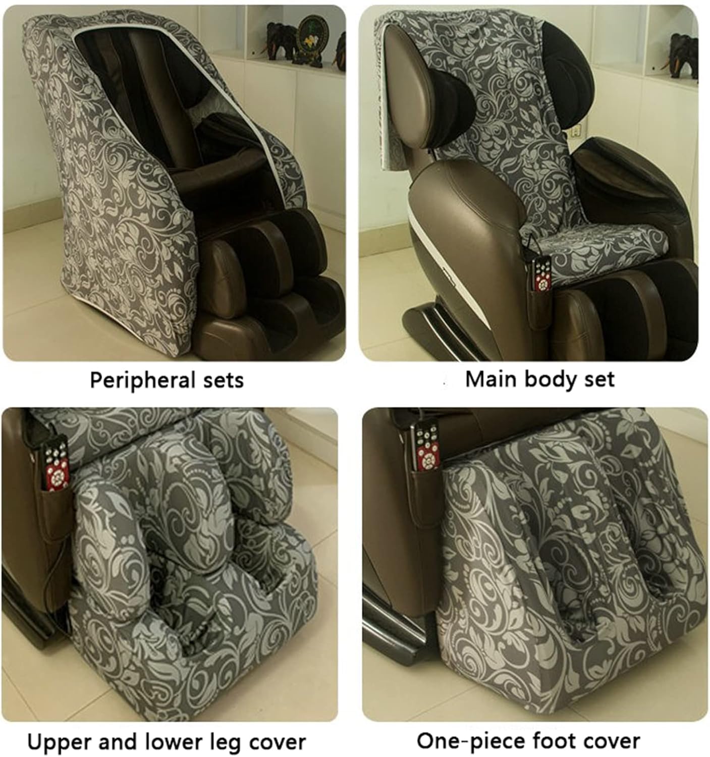 Massage Chair Cover, Dust Cover of The Dustproof Made of Stretch Fabric Recliner Slipcovers Protective Cover, Machine Washable,Main Body