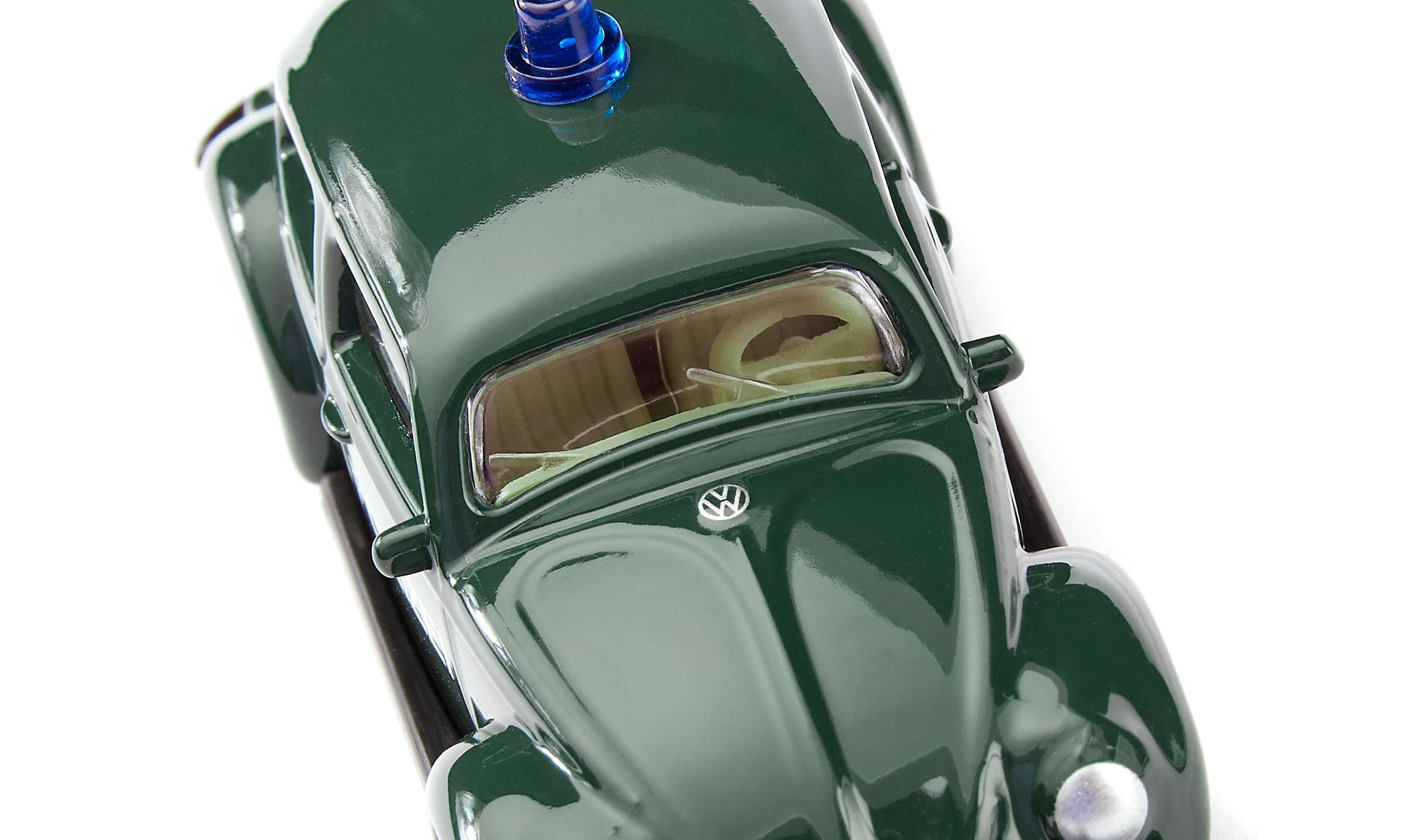 Siku 1560, VW Maggiolino della Polizia, Auto Giocattolo, Metallo/Plastica, Verde Scuro, Auto Giocattolo per Bambini, Pneumatici Gommati, Con Luce sul Tettuccio