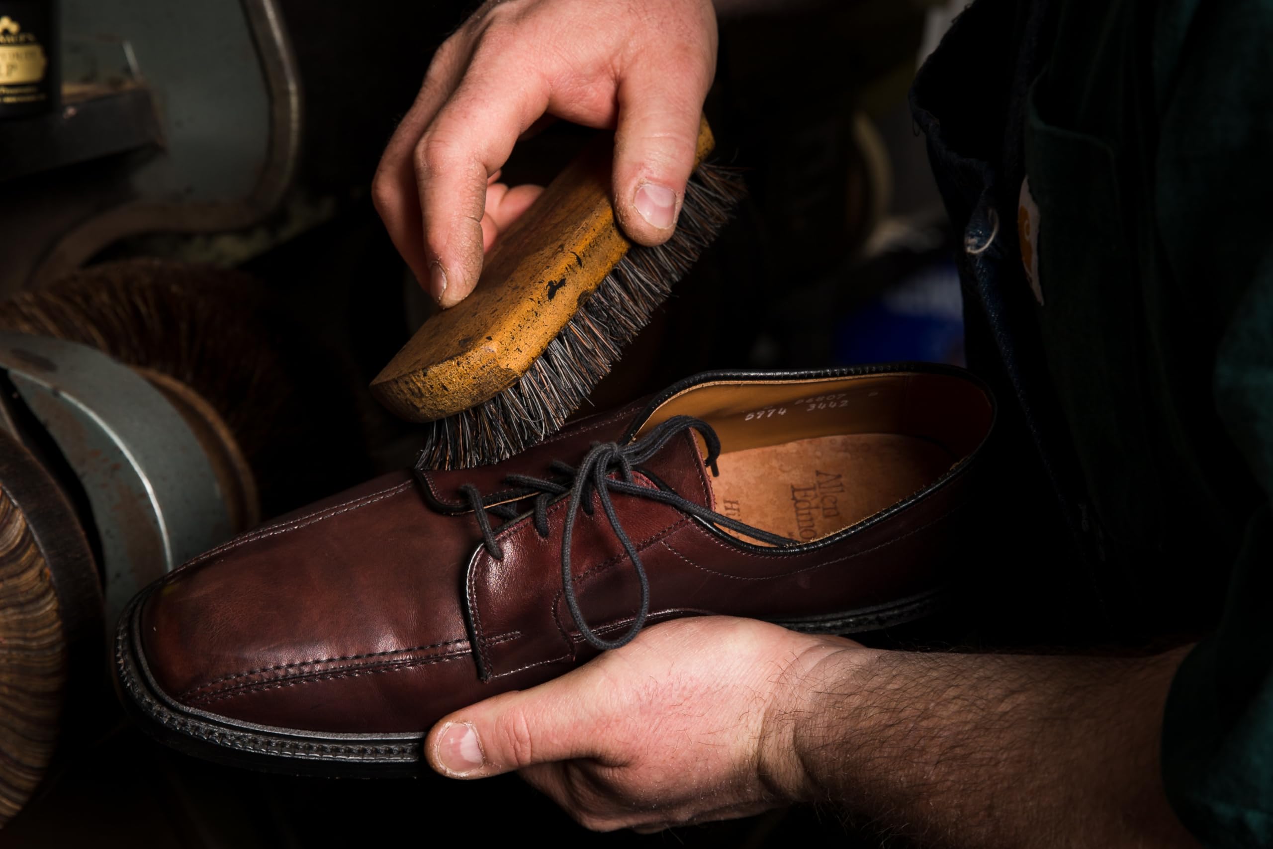 Obenauf's Bürste aus natürlichem Rosshaar – Lederstiefel und Schuhe Pflege zur Verwendung mit Lederöl, Lederpflege, Lederpflegemittel, Lederschutzmittel