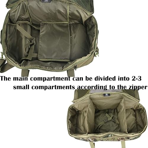 Miniatura 5 de Mochila militar táctica 3 en 1 85L bolsa de lona de viaje para el despliegue de entrenamiento de gimnasio de fin de semana