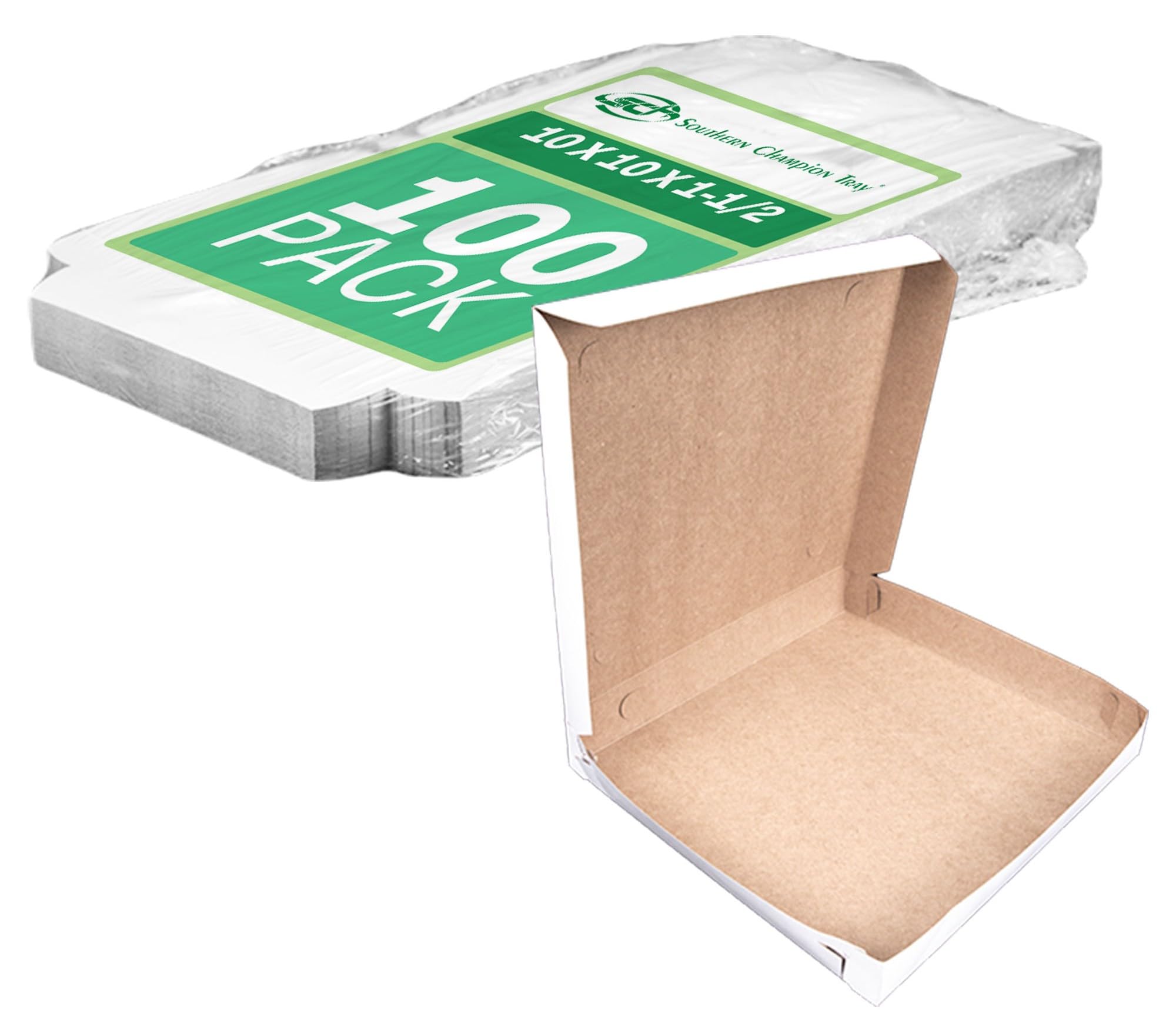 SOUTHERN CHAMPION TRAY 10" Length x 10" Width x 1-1/2" Height / White / 1.0 pounds Bakery Take Out Containers