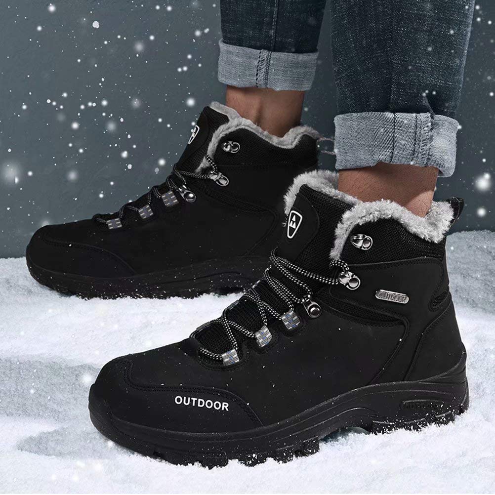 Stivali da Neve Uomo Scarpe Inverno da Trekking Scarpe Outdoor Impermeabili Antiscivolo Invernali Stivali