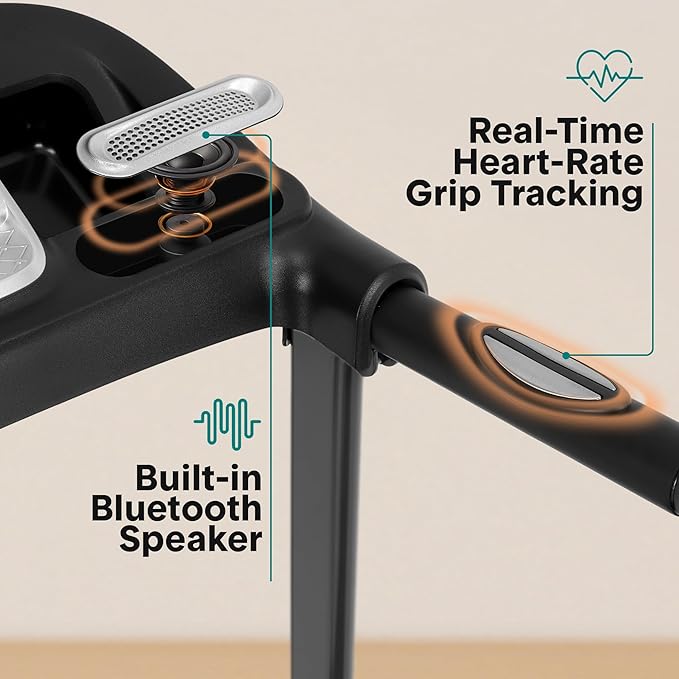Caminadora Eléctrica Plegable con Inclinación Negra miniatura 4