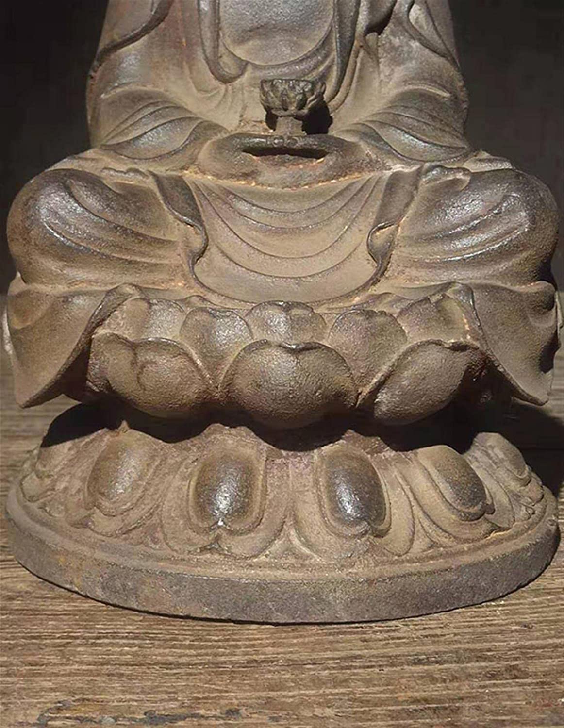 Estatua de Buda,Estatua sentada de Buda, Shakyamuni Modelo Estatua de Buda Decoración Antigua Artesanía de Hierro Fundido Colección Religiosa Decoración