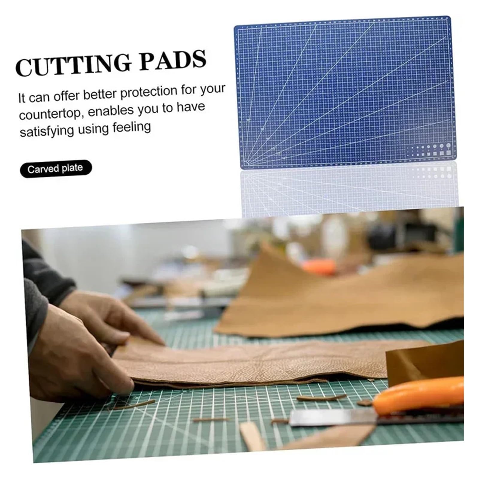 Schneidematte Selbstheilend A3 A4 A5 PVC Cutting Mat Workbench Patchwork Sewing Manual DIY Engraving Leather Board Single Side Underlay(Purple,A3 Large)