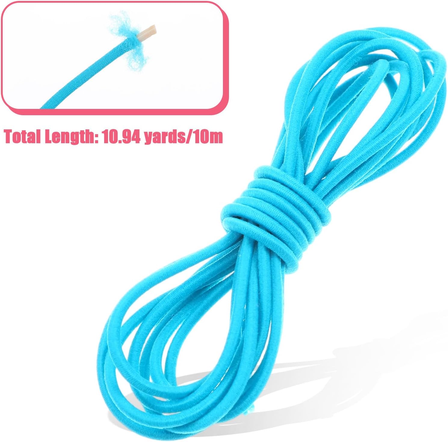 153 Yards 2mm Elastic Band Cord Bracelet String Rubber Rope 14 Colors 33ft/roll for Bracelet, Necklace, Beading, Jewelry Making (Bright Colors)