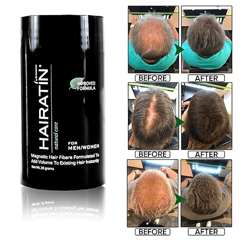 Miniatura 6 de Fibras de construcción del cabello para adelgazamiento del cabello y pérdida de cabello (marrón claro), indetectables, botella de 0.99 oz, oculta