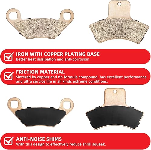 Miniatura 3 de Pastillas de Freno Delantero Trasero Sinterizado para Polaris Sportsman 335 400 500 Magnum 325 500 Trail Boss 325 330 Trail Blazer 250 400 Scrambler