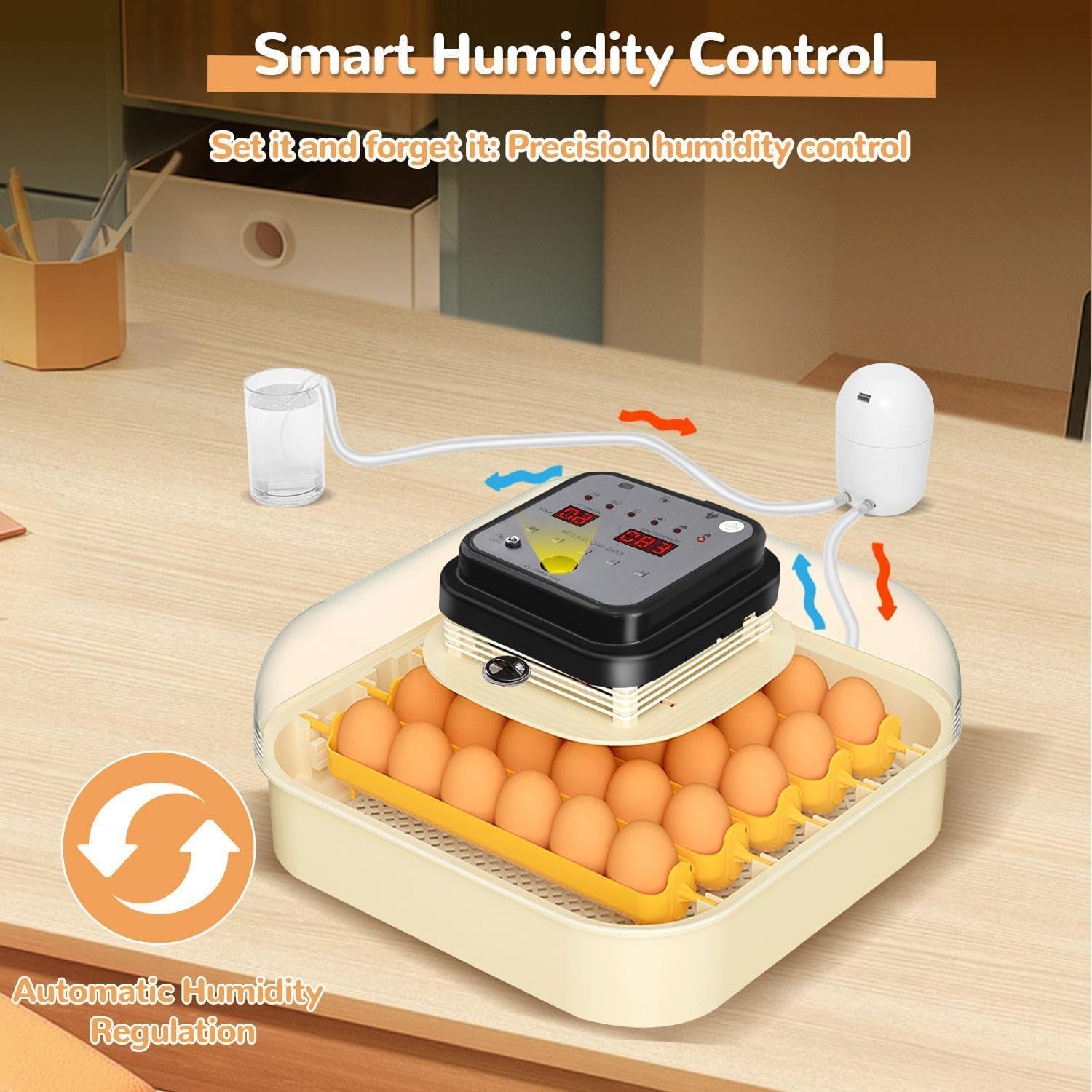 Incubadora de huevos con control de temperatura, giro automático y pantalla LED para incubar huevos de aves de corral