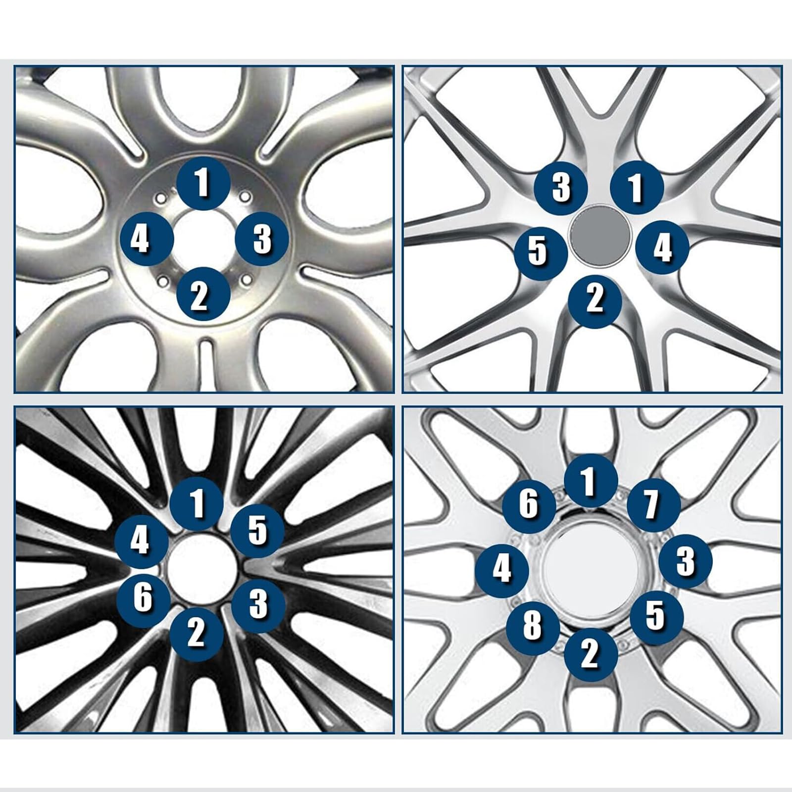 16 Dadi per ruota M12 x 1,5, monoblocco, in acciaio cromato, per Ford Mondeo Fiesta Focus (argento)