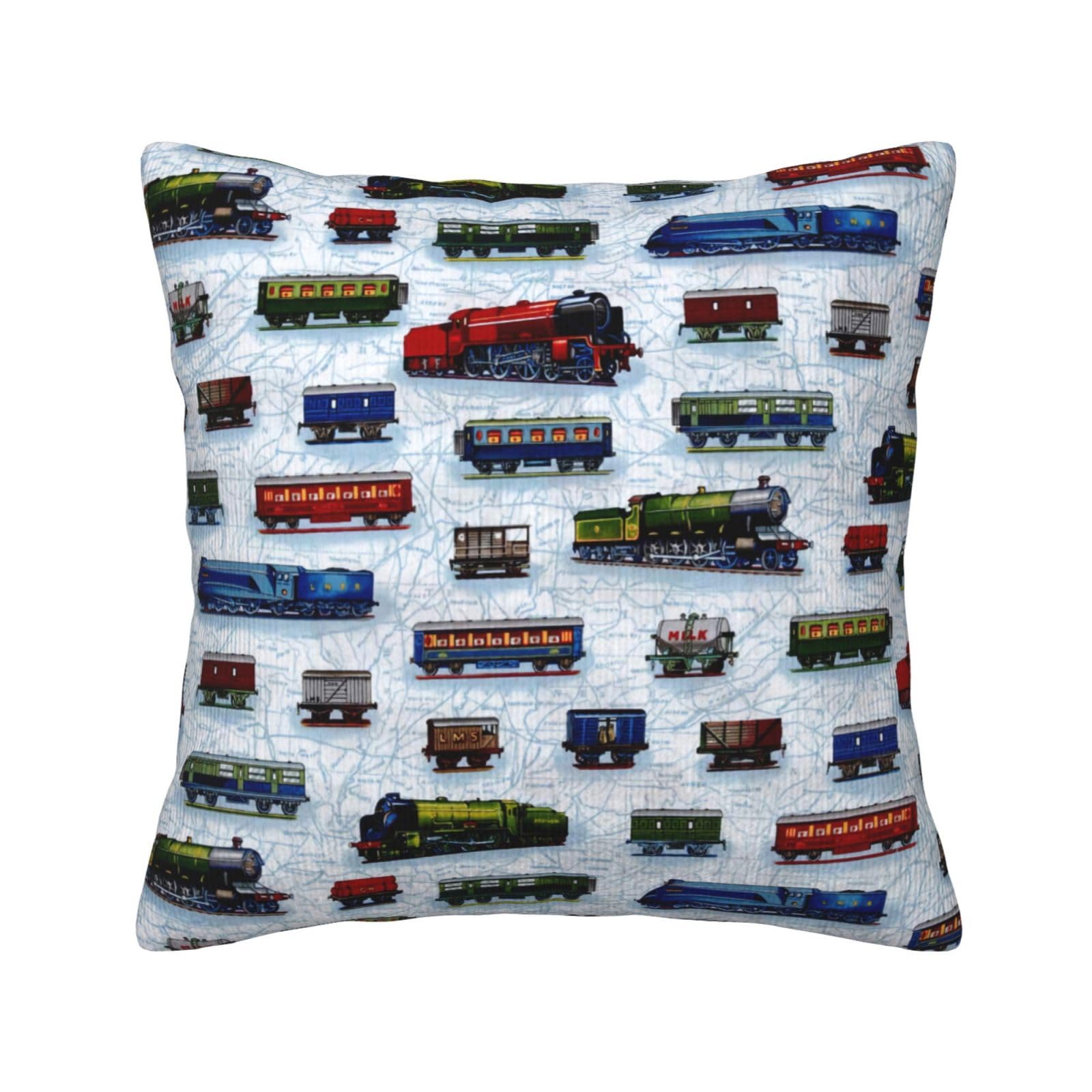 Housses de coussin velours côtelé train pour déco chambre