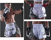 Vista 71 de Fluory - Pantalones cortos de lucha para muay thai, shorts de MMA, ropa de entrenamiento para lucha en jaula, grappling, artes marciales, kickboxing