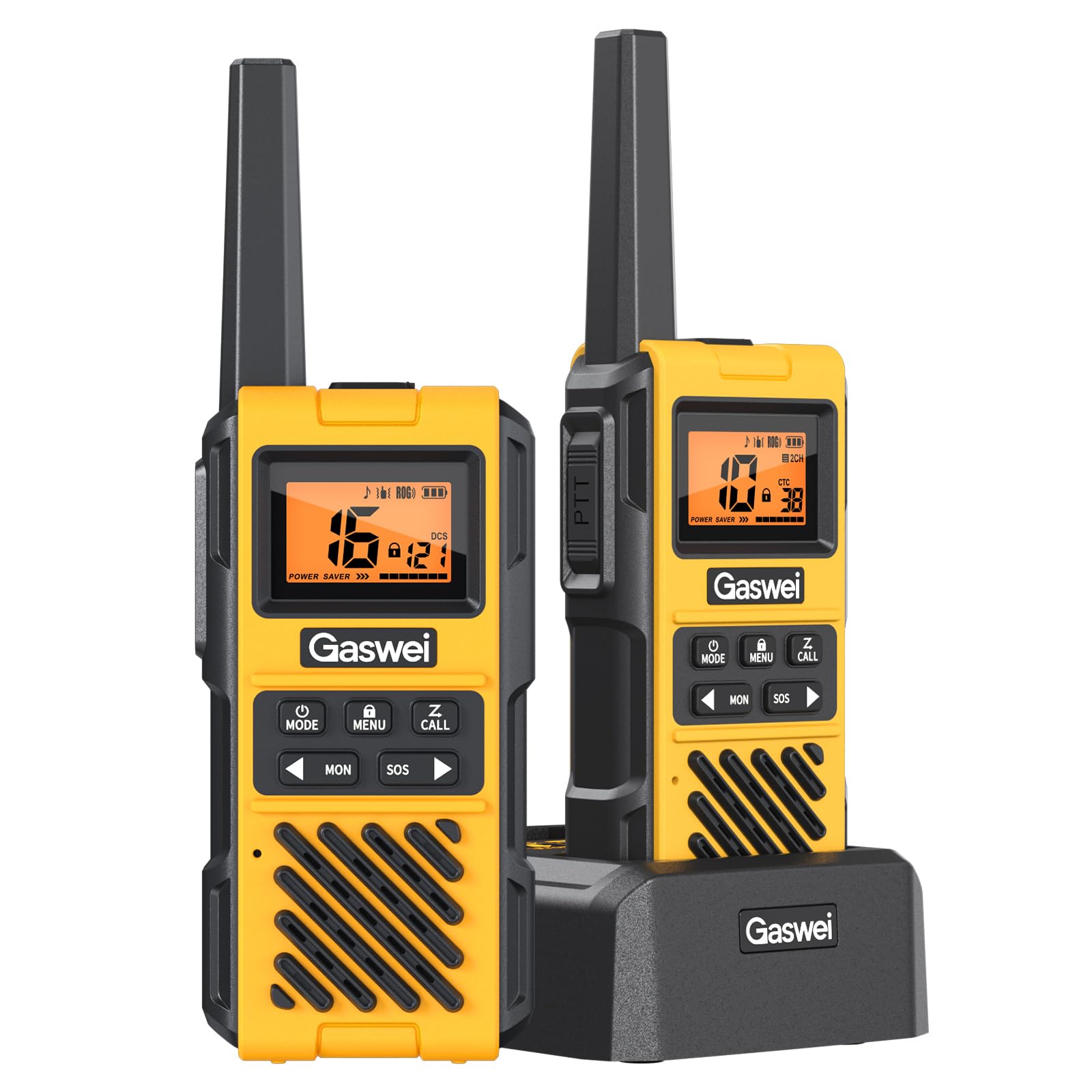 G1 Pro Talkie Walkie Longue portée Rechargeable IP67 Étanche Professionnelle pour Adultes, 16 canaux PMR446, Radio FM, VOX, Alarme SOS, Charge USB-C –Idéal Urgence, Plein air, Chantier.