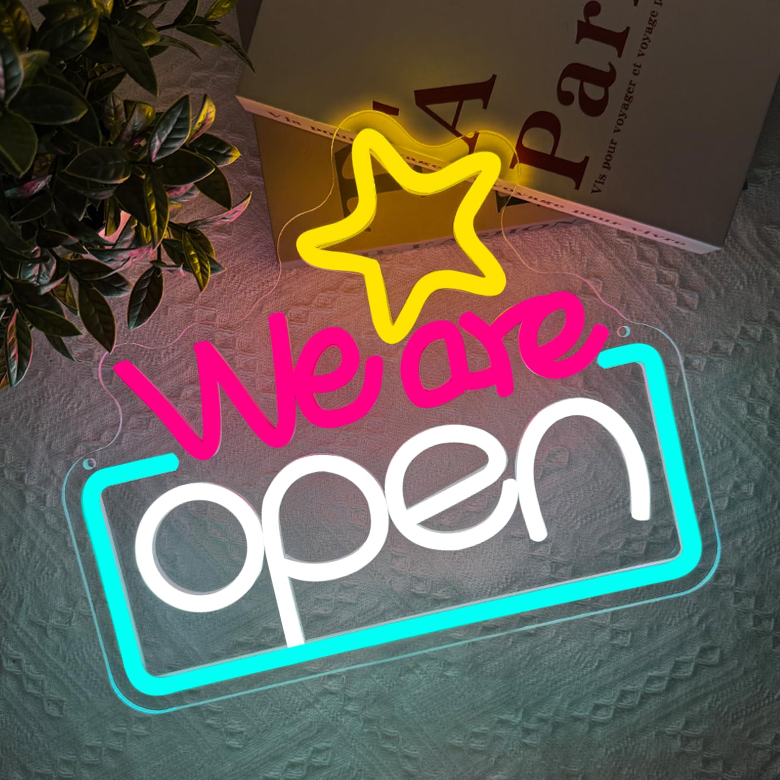 We are Open Neon Sign LED Open Signs for Wall USB Neon Light Sign for Business Cafe Bar Pub Dessert Shop Salon Club Kitchen Home Decor Window Display — image 1