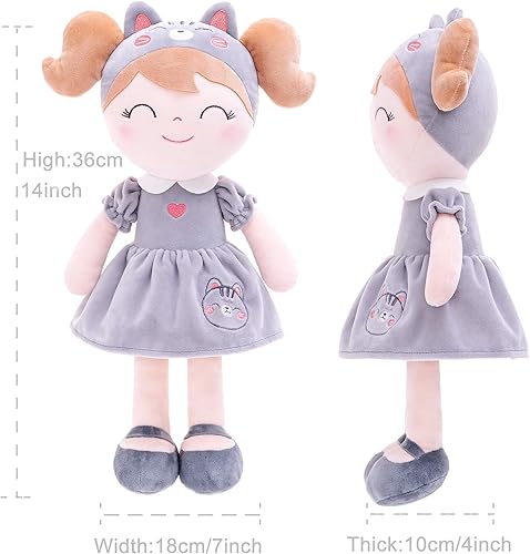 Miniatura 2 de Gloveleya Baby Doll Girl Gifts Toys Rag Dolls Plush Toy Pink Rose 15.5" con caja de regalo