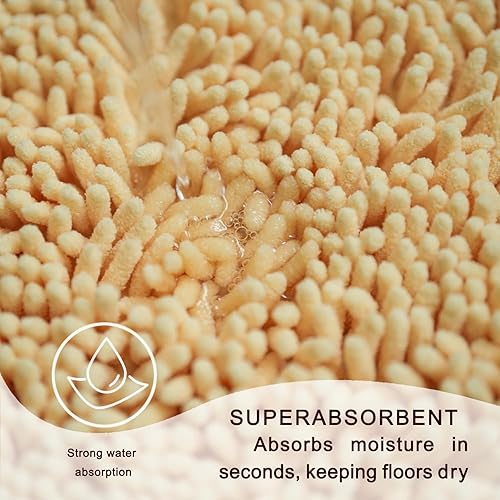 Miniatura 7 de BOANKODU Juego de 2 tapetes de baño de chenilla, cuadrados + cuadrados (20 x 32 pulgadas + 16 x 24 pulgadas), juego de alfombras de baño de felpilla